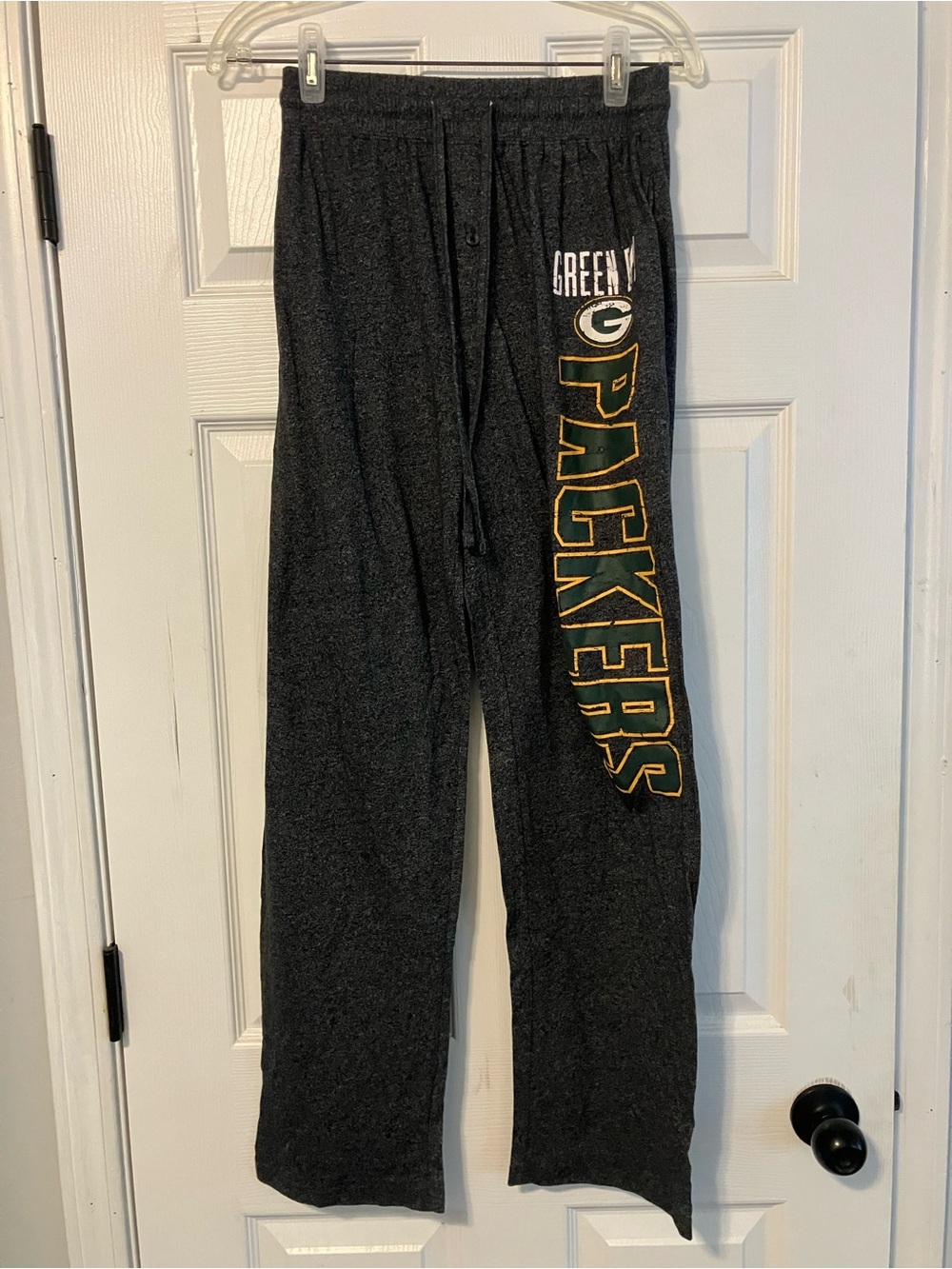 Green Bay Packers NFL Team Apparel Pajamas Sleepwear Gray Adult Size Small
